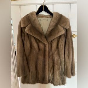 Vintage “Silver Blue” 3/4 genuine mink fur coat from the early 1980s